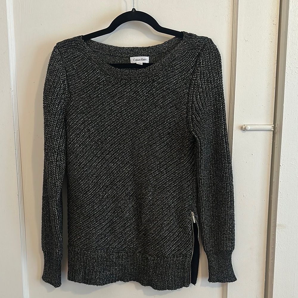 Calvin Klein Metallic Black Crewneck Sweater